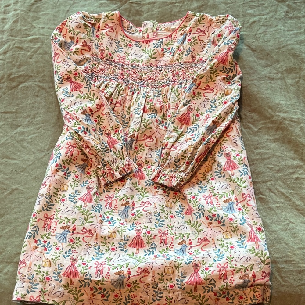 Girls MINI BODEN Floral Long Sleeve Dress, Nutcracker theme.